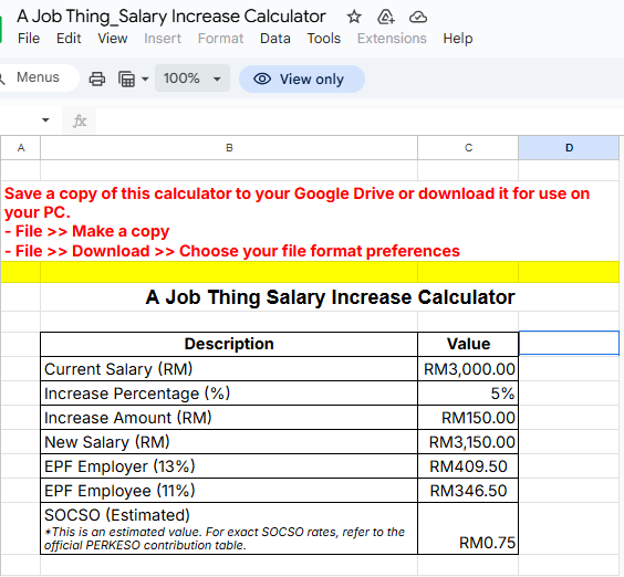 simple salary increase calculator free excel download